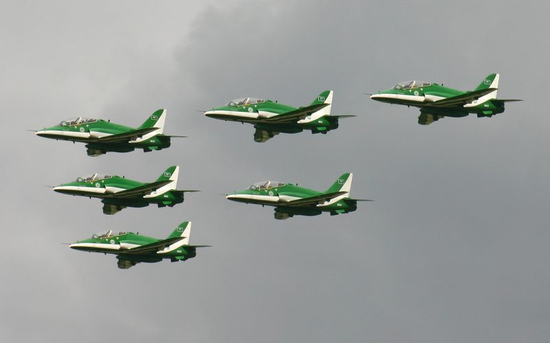 The Saudi Hawks Continue to Wow Crowds at the UK Air Show on Day Two.
